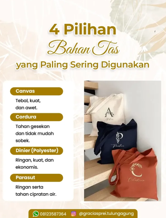 <p>Memilih bahan tas sebaiknya disesuaikan dengan 